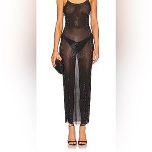 WeWoreWhat Black Glitter Maxi Dress